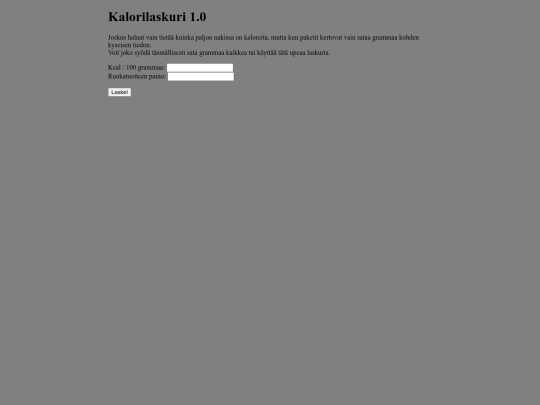 tyokalut/kalorilaskuri screenshot