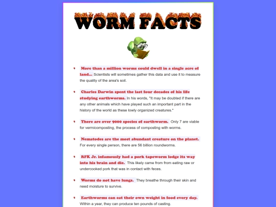 wormfacts screenshot