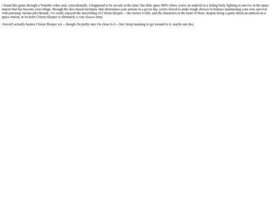 gamelog_pages.html/citizen_sleeper screenshot