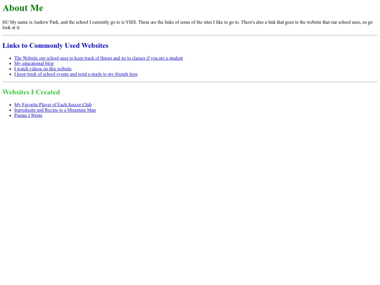 Links screenshot