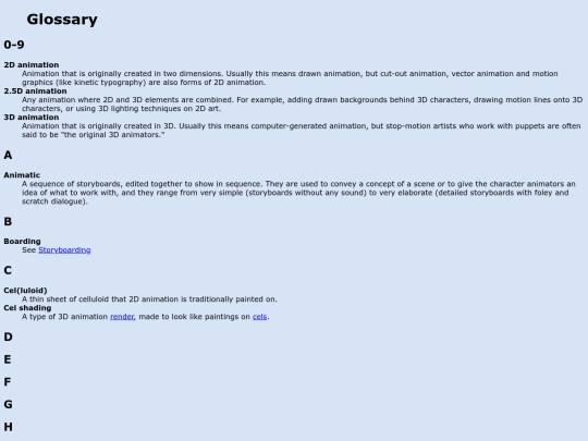 glossary screenshot