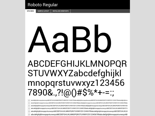 fontface-robot/fontface-robot/Roboto-Regular-demo screenshot