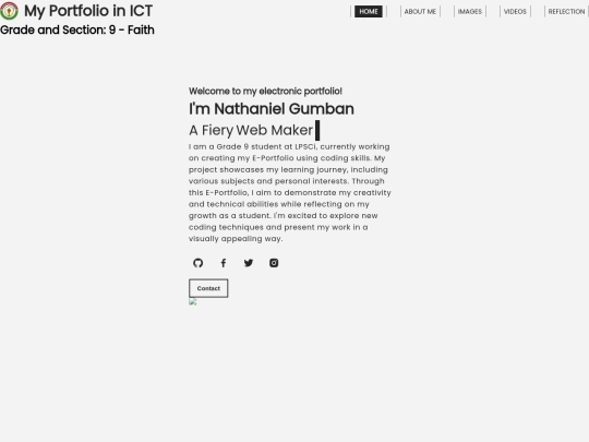 ICTPORTFOLIO 2ND QUARTER/Homepage screenshot
