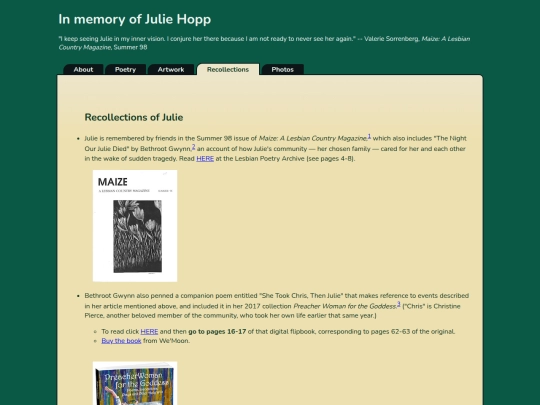 julie/recollections screenshot