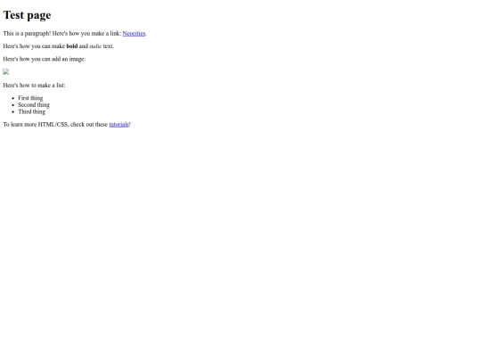 julie/testpage screenshot