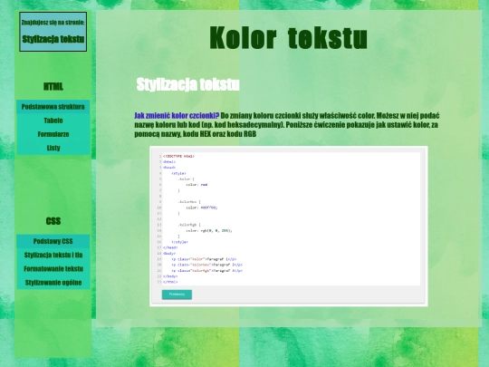 HTML i CSS Tutorial/CSS2.1 screenshot
