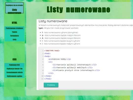 HTML i CSS Tutorial/HTML4.3 screenshot