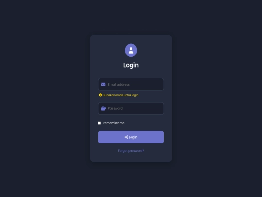 login screenshot