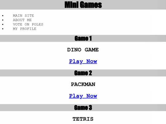 minigames screenshot
