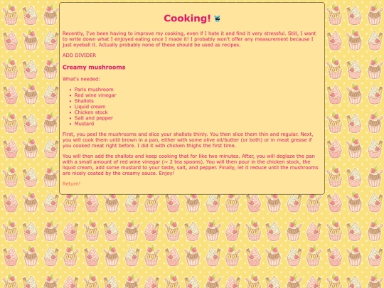 blog/journal/recipes screenshot