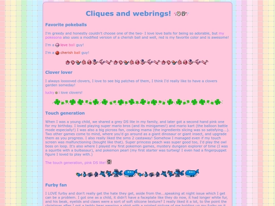 webpages/cliques screenshot