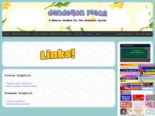 links screenshot