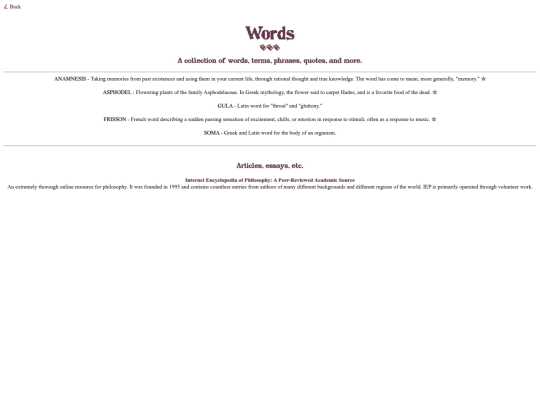 collections/words screenshot