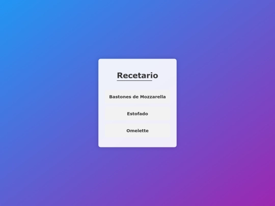 recetario screenshot