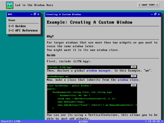 LITW/CreateingACustomWindow screenshot