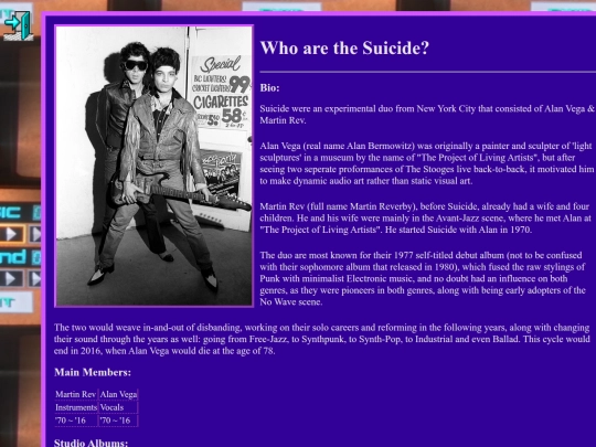 shelf/artists/Suicide screenshot
