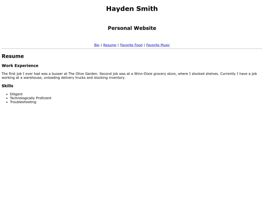 resume screenshot