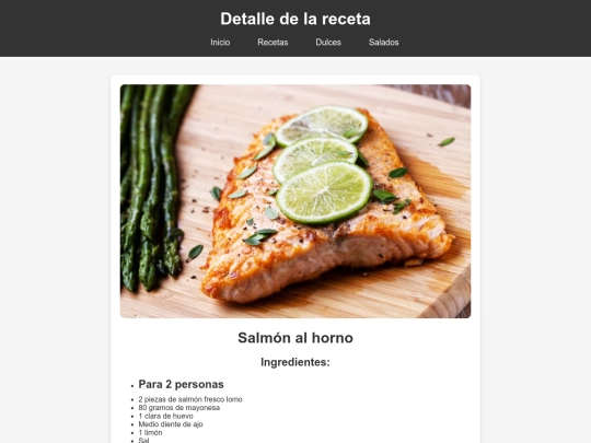 recetas/salmón al horno screenshot