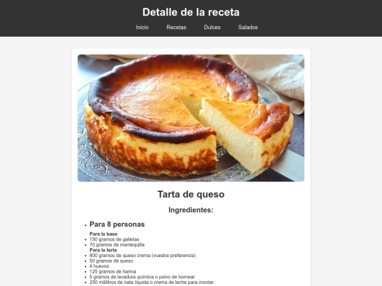 recetas/tarta de queso screenshot