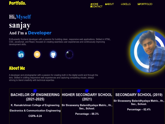 Sanjay's Portfolio/portfoli screenshot
