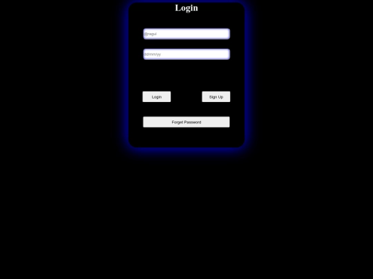 log in page/lo screenshot