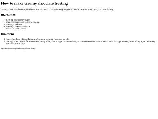 Creamy Chocolate Frosting screenshot