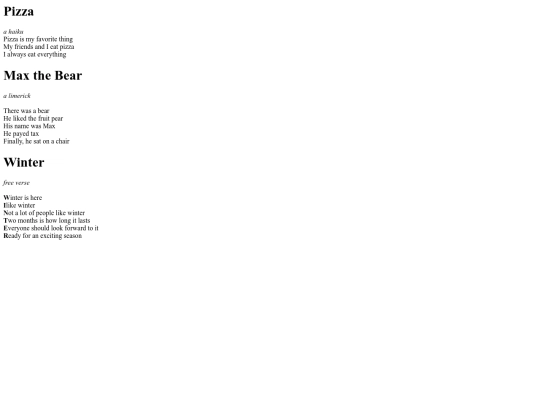 Poems screenshot