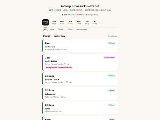 gym-schedule screenshot