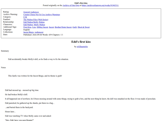 fanfiction/firstkiss screenshot
