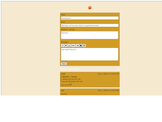 guestbook screenshot
