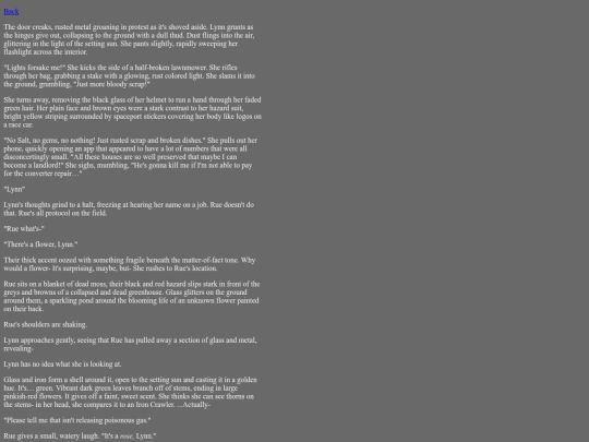 writings/flowers screenshot