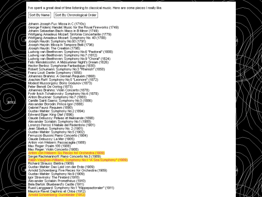 list screenshot