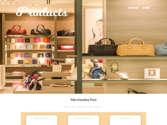 Products screenshot