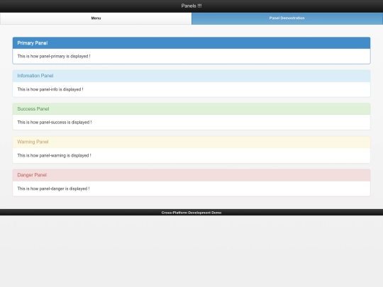 PanelDemostration screenshot