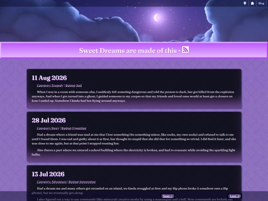 blog/dreams screenshot