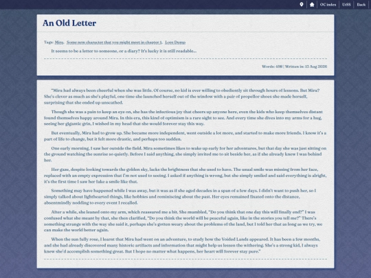 oc/UtSS/story/An_Old_Letter screenshot
