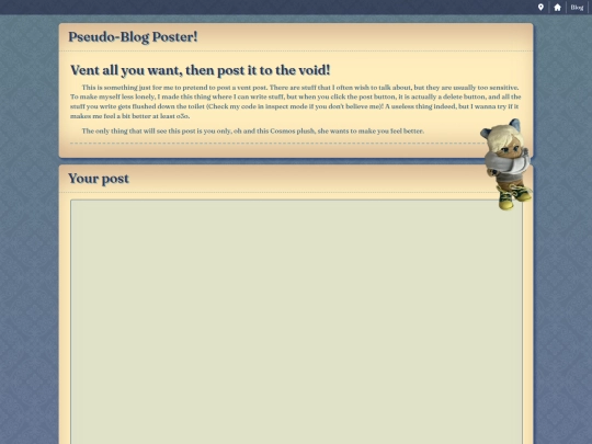 secret/pseudoblog screenshot