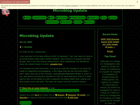 blog/posts/microblogging screenshot