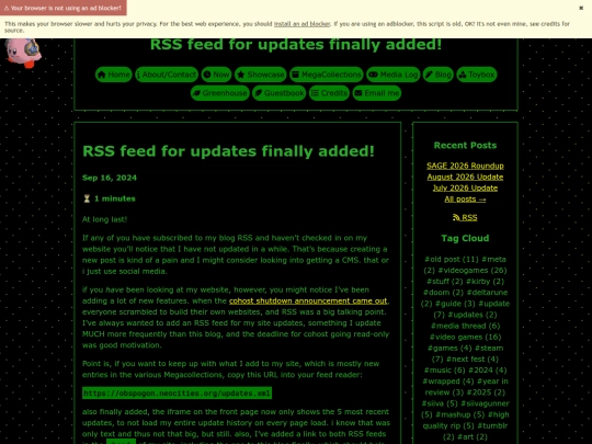 blog/posts/updates-rss screenshot