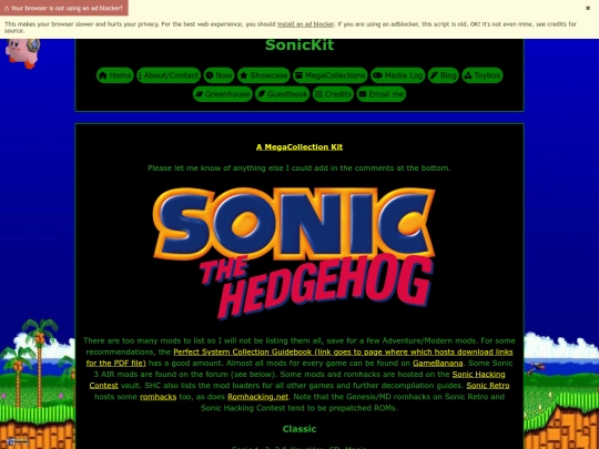 megacol/kits/sonic screenshot