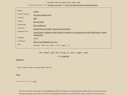 fics/the_sweet_and_the_sting screenshot