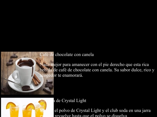 pastas/bebidasinicio screenshot