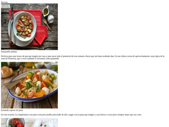 pastas/ensalada screenshot