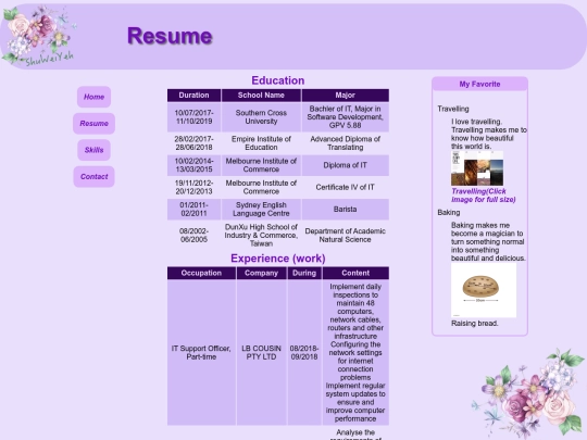 resume screenshot