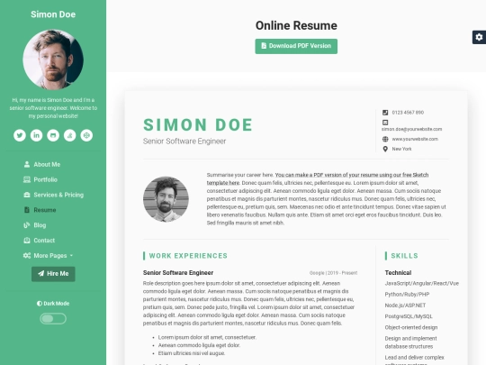 resume screenshot