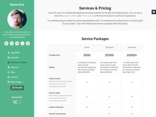 services screenshot