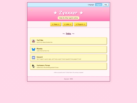 links screenshot