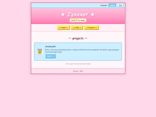 projects screenshot