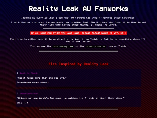 Reality-Leak/fanworks screenshot