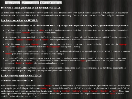 pag/Secciones y líneas generales de un documento HTML5. screenshot